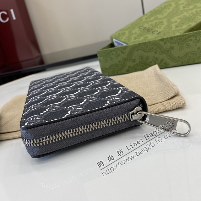 Gucci專櫃古馳最新款全拉鏈錢包男士長錢包 jh2459型號：802023
